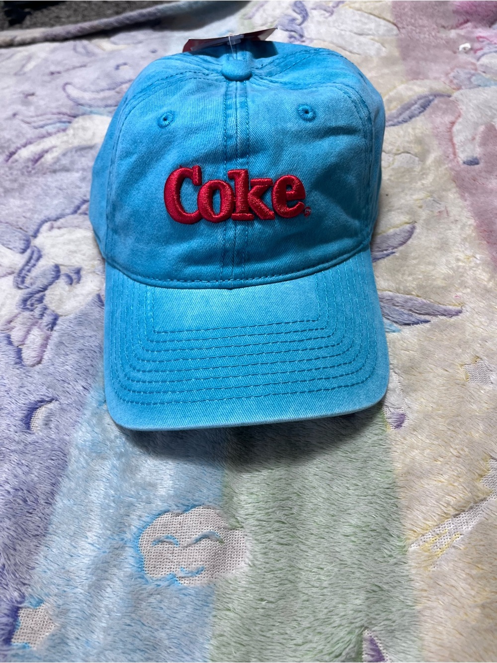 Coca Cola Bright Blue 'Coke' Embroidered Baseball Cap